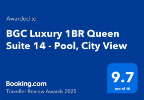 BGC Luxury Condo - Pool, Wi-Fi, City View - Suite 14